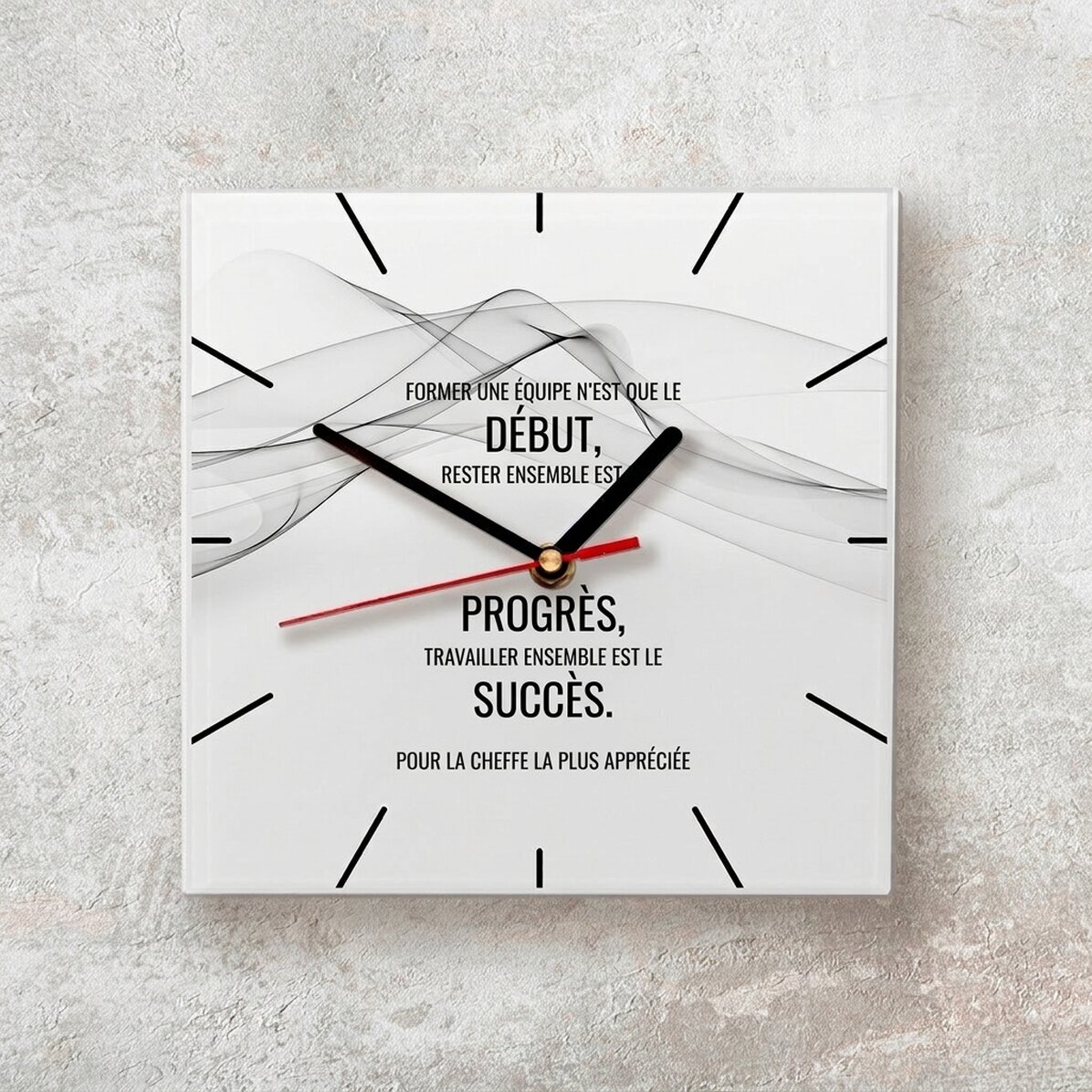 Montre carrée personnalisée avec inscription - « Succès »