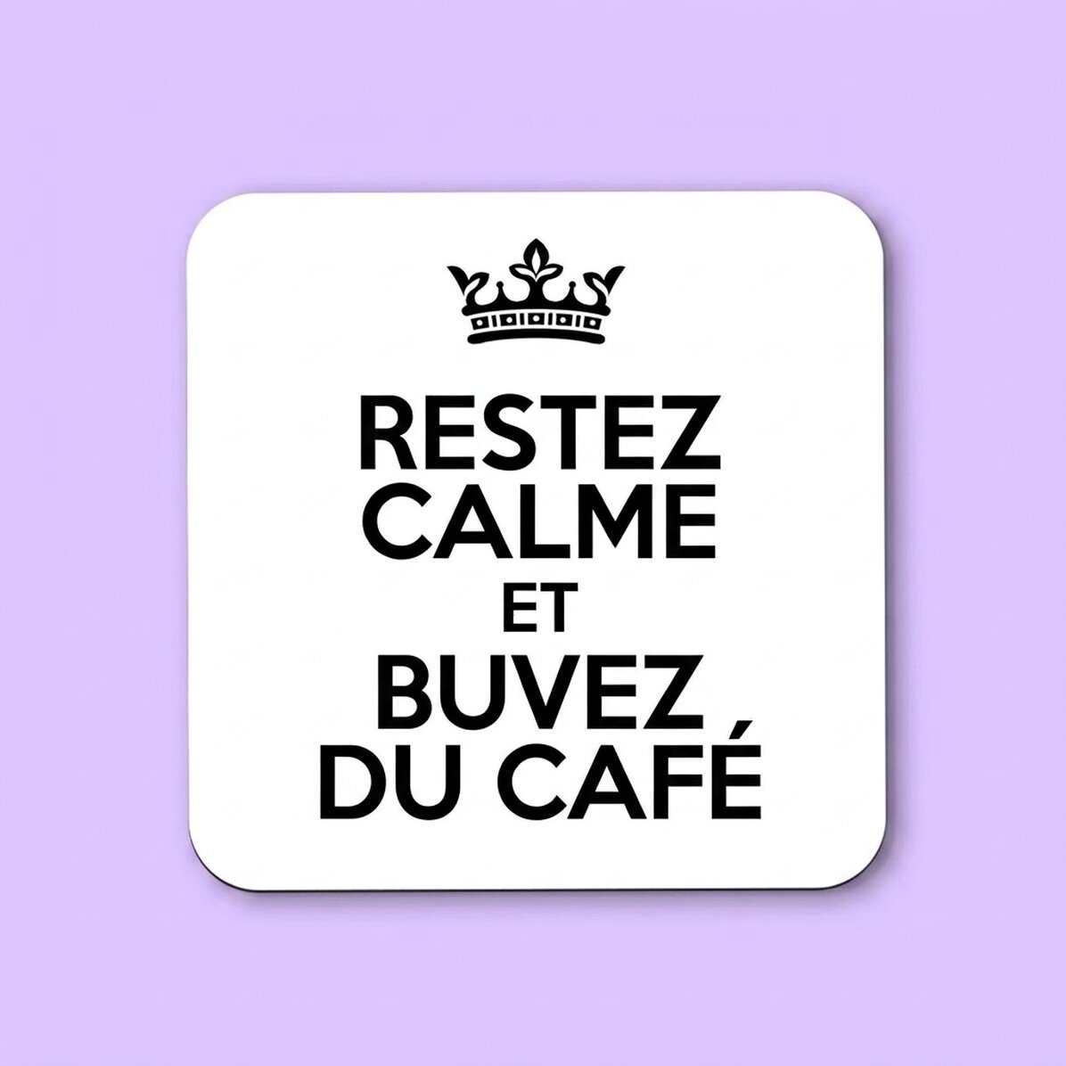 Porte-verre personnalisé avec inscription - Keep Calm White