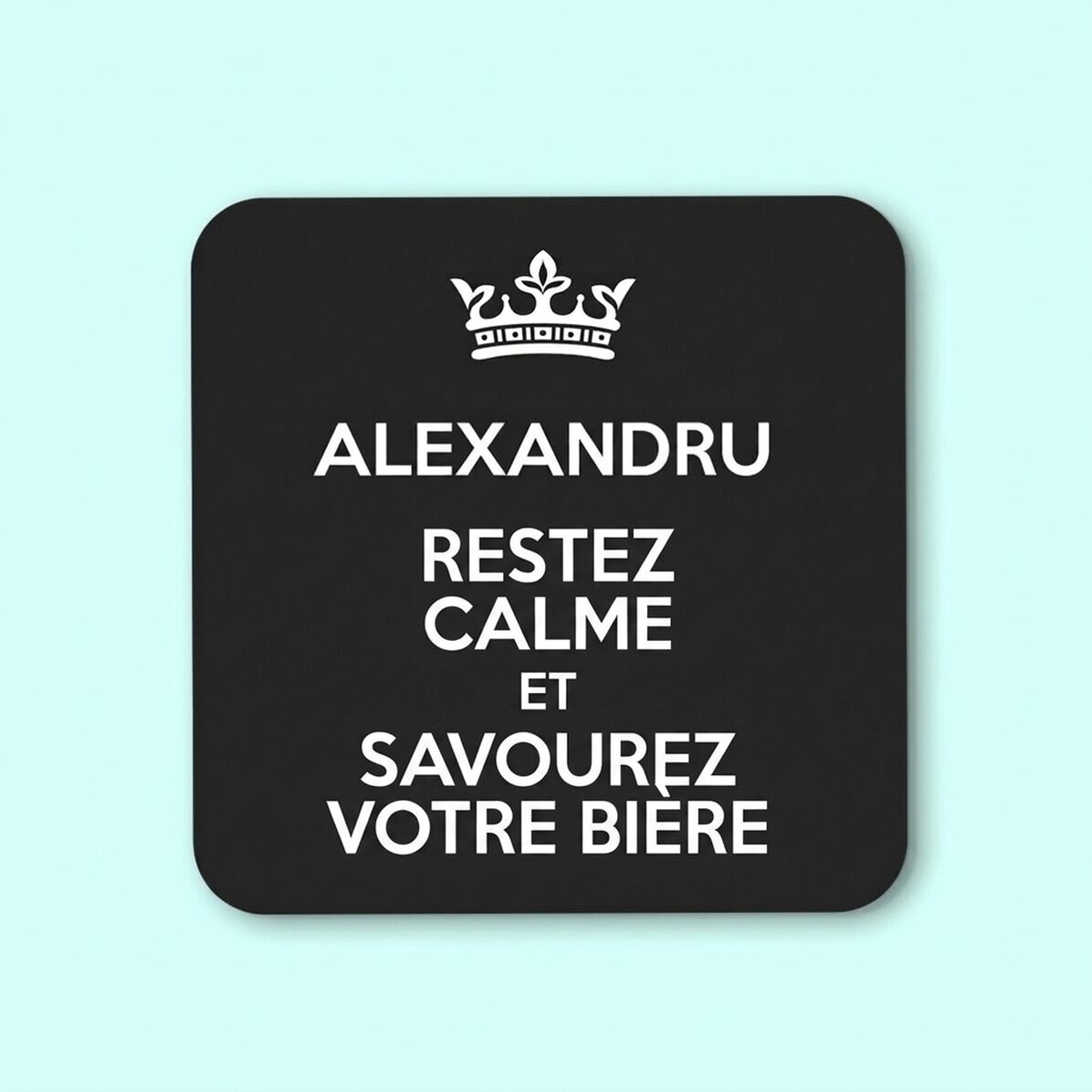 Porte-verre personnalisé avec inscription - Keep Calm Black