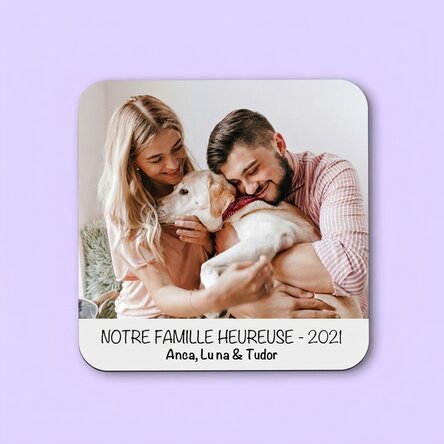 Porte-verre personnalisé avec une photo et un texte