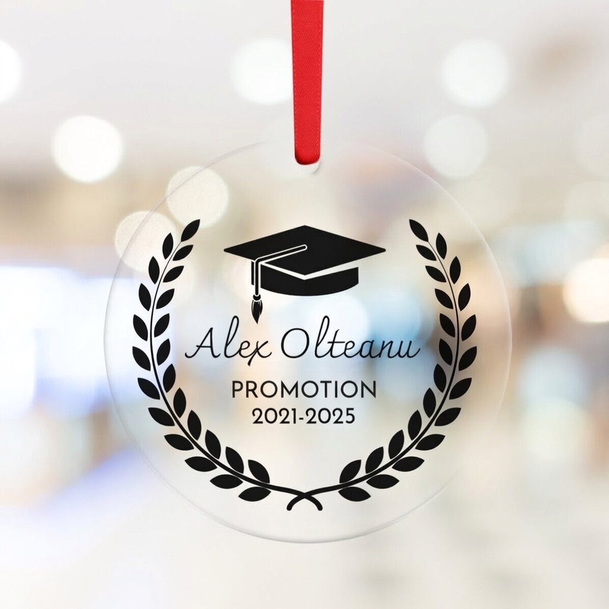Décoration ronde personnalisée avec texte - Remise des diplômes