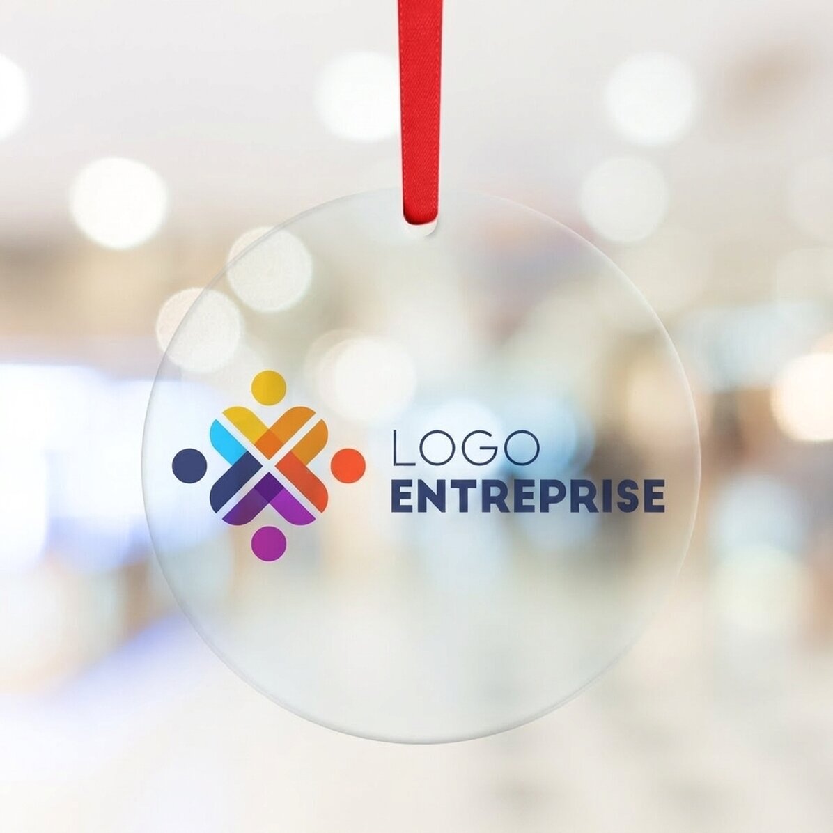 Ornement rond personnalisé avec logo