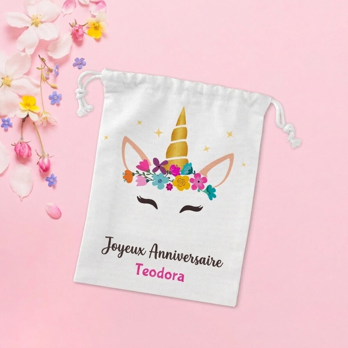 Petit sac cadeau - Licorne