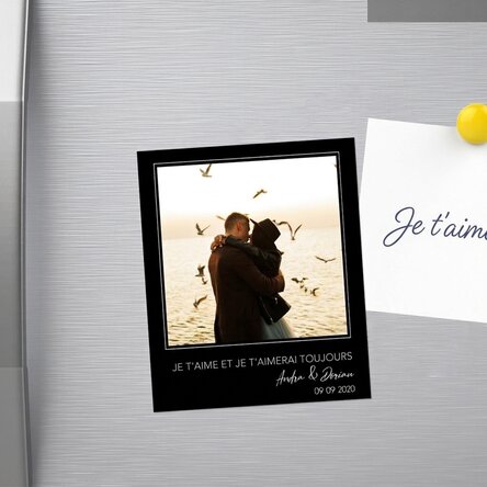 Aimant personnalisé de 10 x 12 cm avec une photo et un texte - Memories
