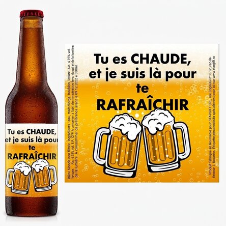 Bière personnalisée avec un texte - Hot