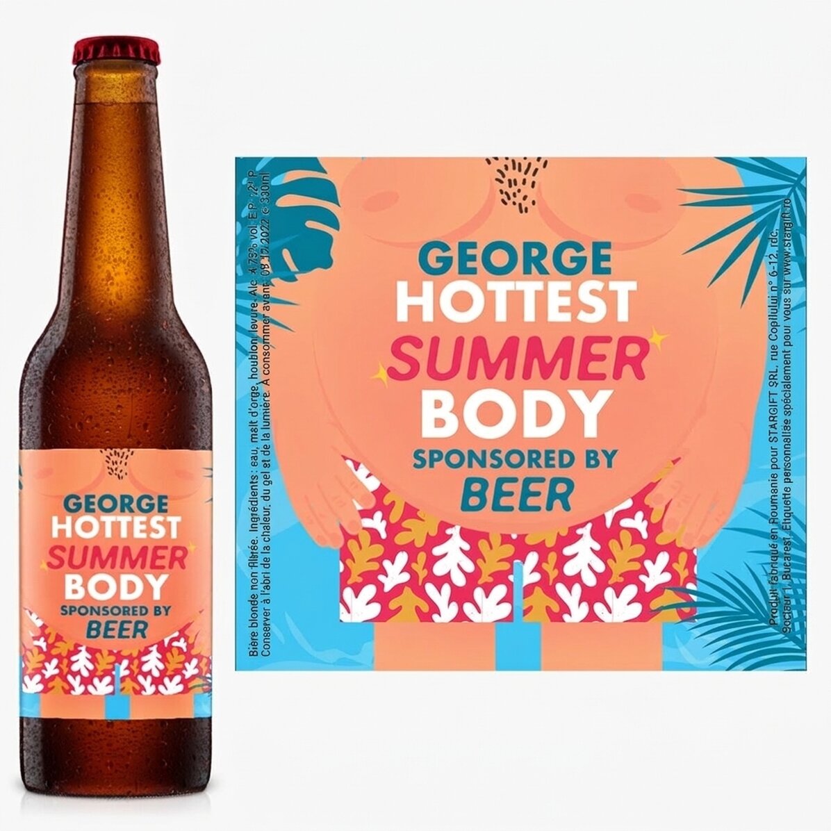 Bière personnalisée avec un texte - Hot body