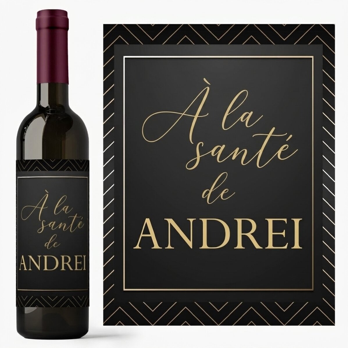 Vin personnalisé avec un message - À la santé de
