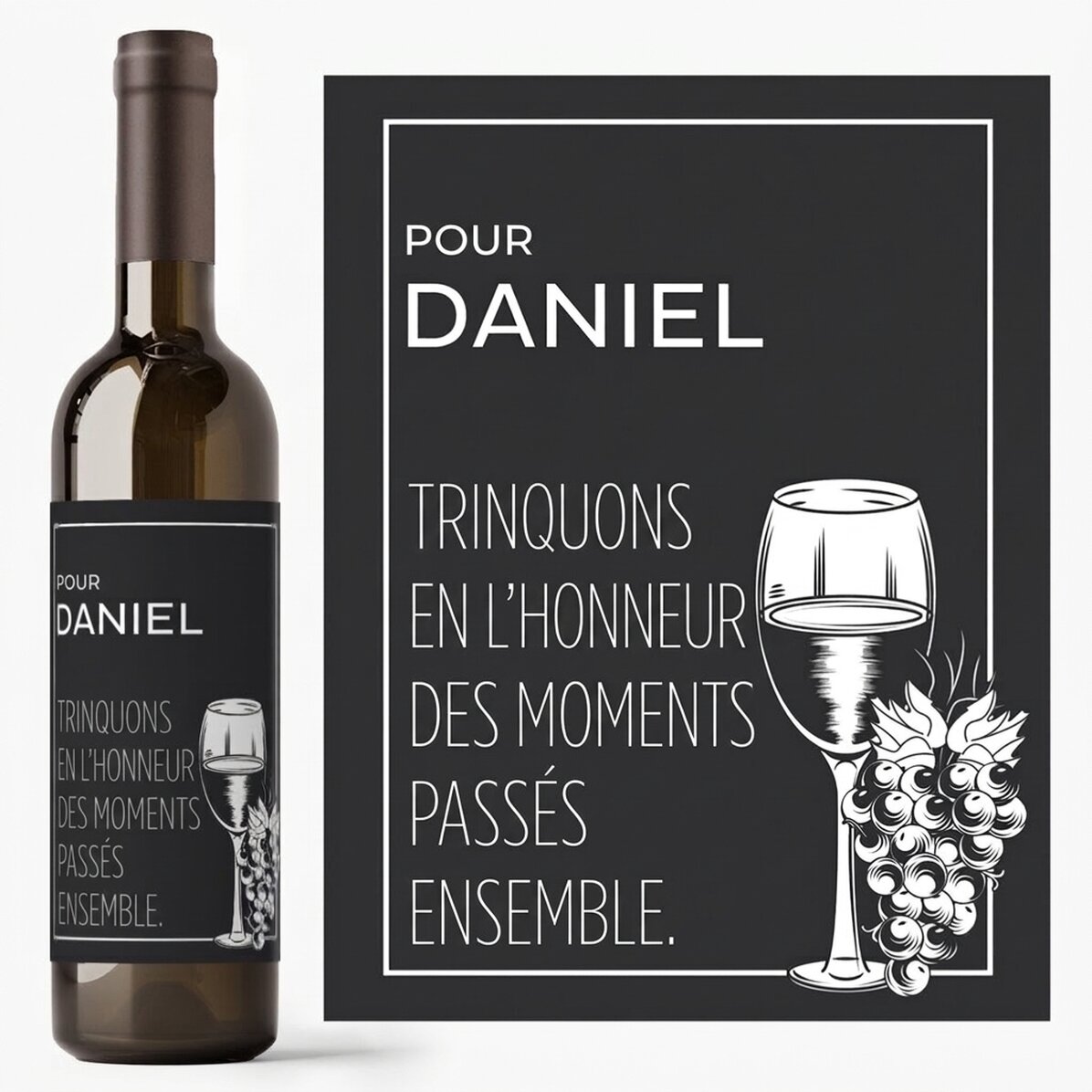 Vin personnalisé avec un message - Au revoir