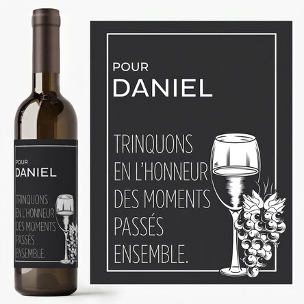 Vin personnalisé avec un message - Au revoir