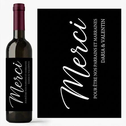 Vin personnalisé avec un message - Merci !