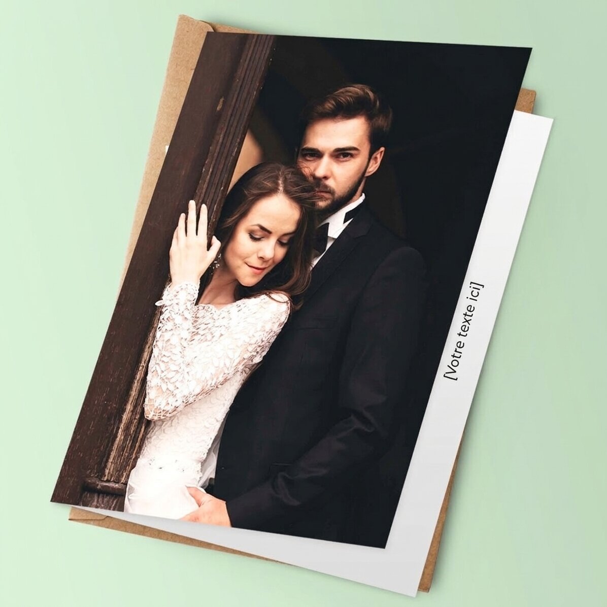Carte de vœux personnalisée avec une photo au format paysage