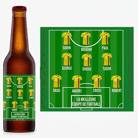 Bière personnalisée avec un texte - Équipe de football