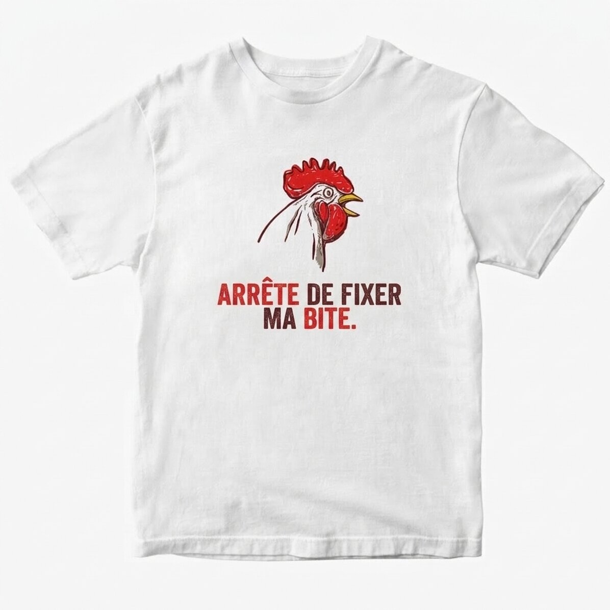 T-shirt personnalisé avec le texte « Stop staring »