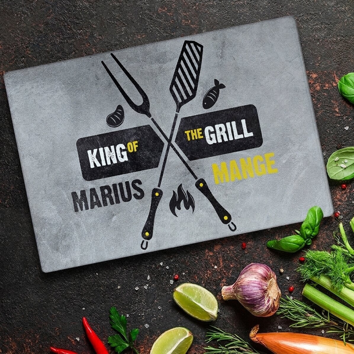 Casse-verre personnalisé avec inscription - King of the grill
