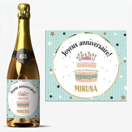 Vin mousseux personnalisé pour un anniversaire - Joyeux anniversaire !