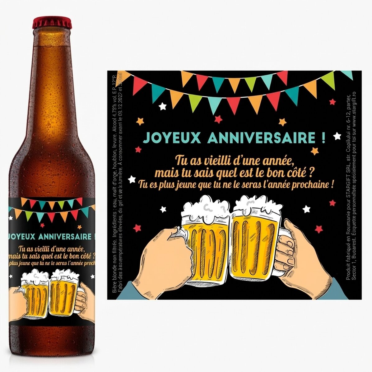Bière personnalisée avec un message amusant - Joyeux anniversaire