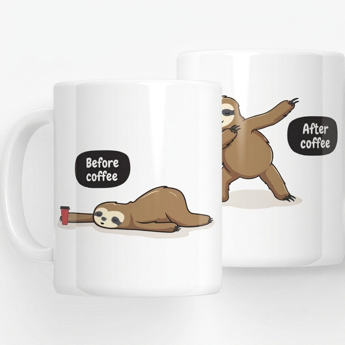 Tasse personnalisée - Avant et après le café