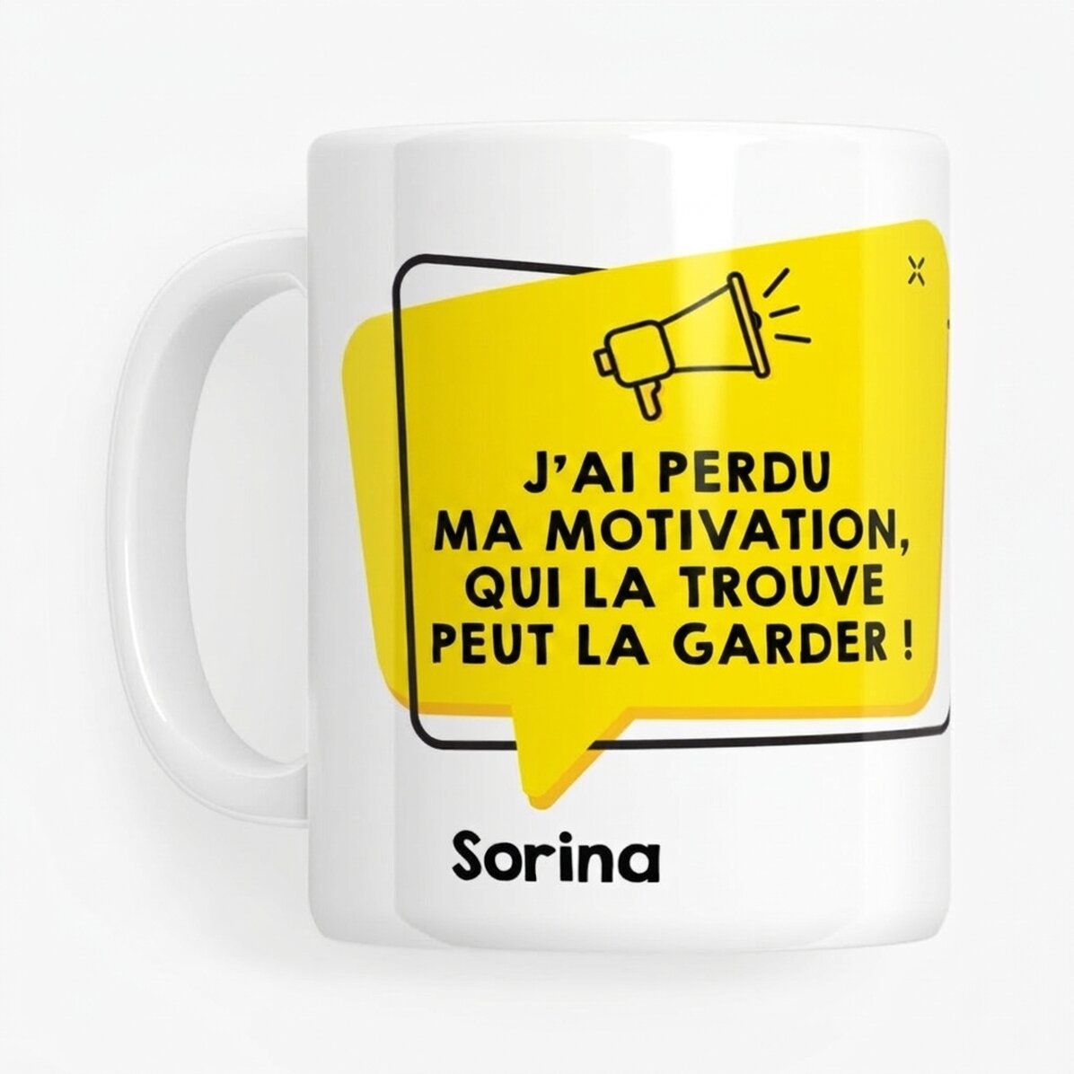 Tasse personnalisée avec un texte - Annonce