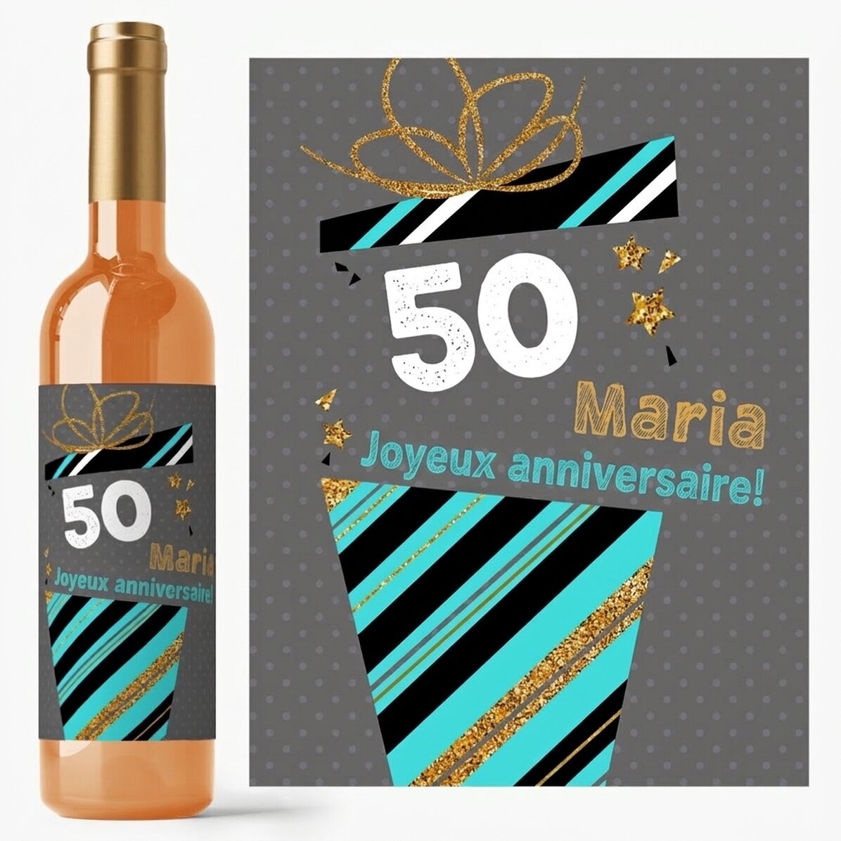 Vin personnalisé avec un message - Cadeau d