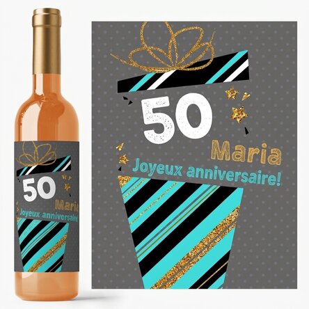 Vin personnalisé avec un message - Cadeau d'anniversaire