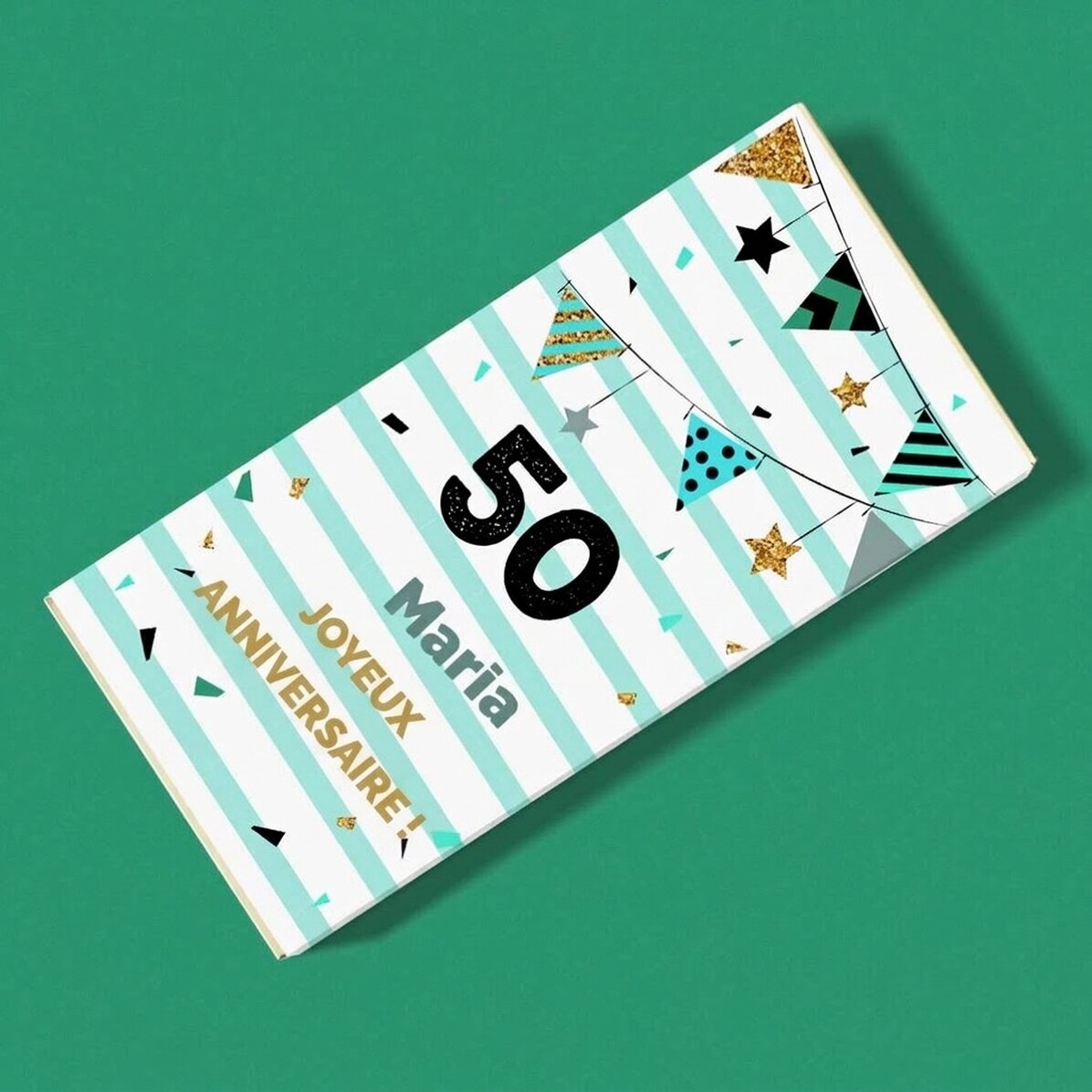 Chocolat personnalisé avec un message pour un anniversaire - Cadeau d