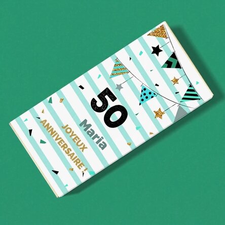Chocolat personnalisé avec un message pour un anniversaire - Cadeau d'anniversaire