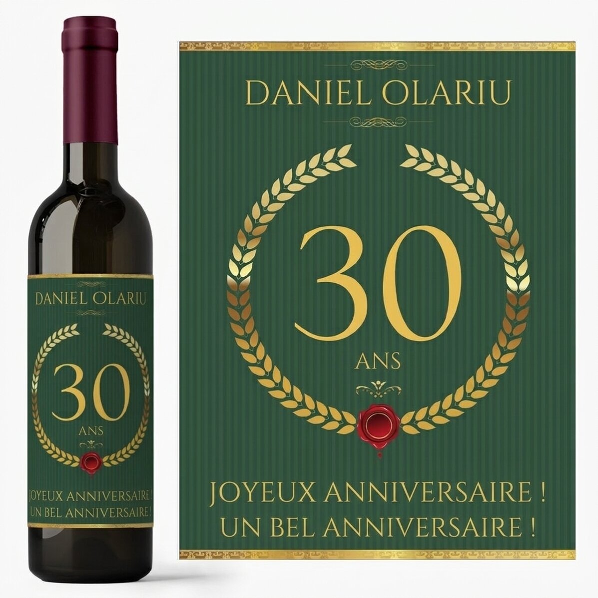 Vin personnalisé avec un message - Cadeau spécial