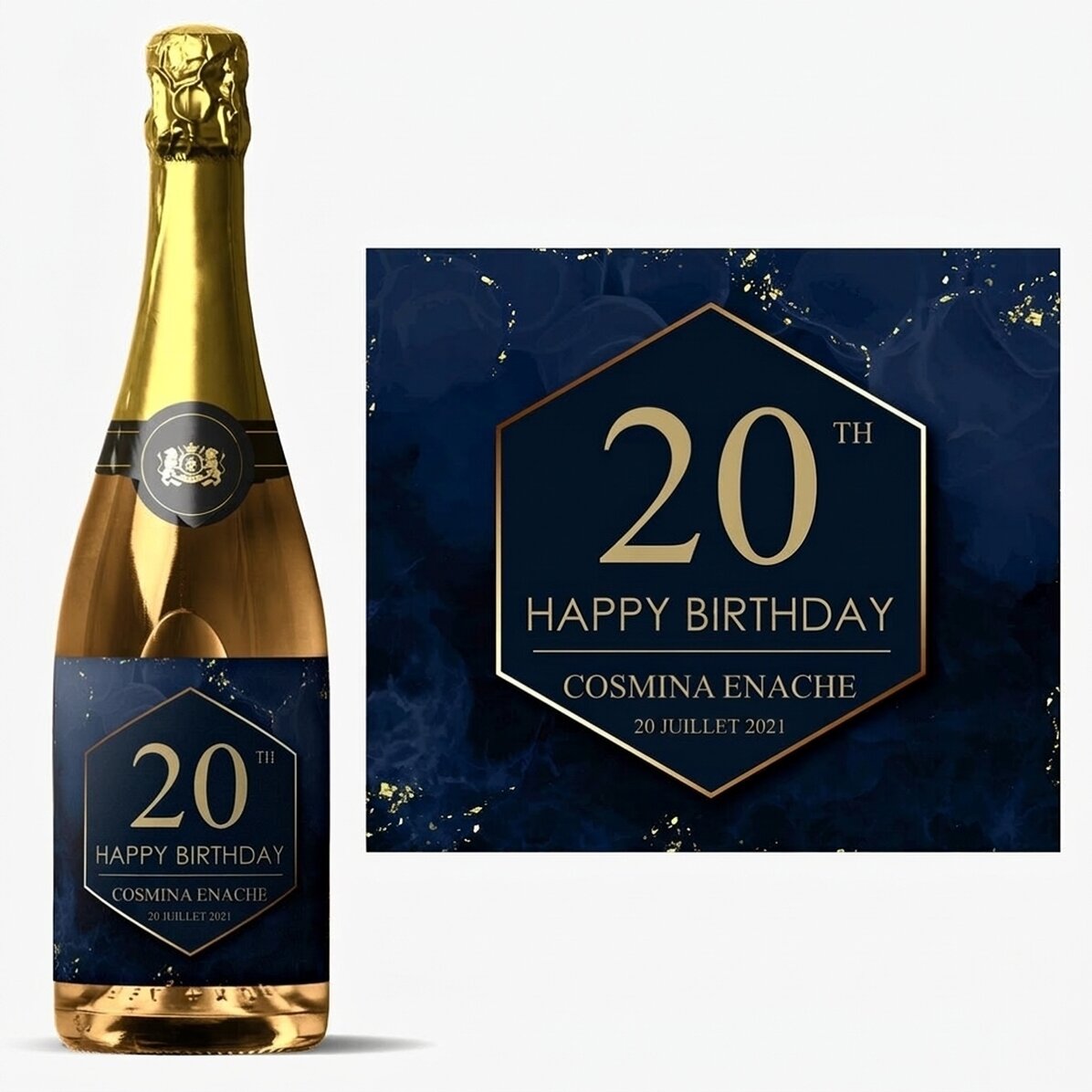 Vin mousseux personnalisé avec inscription - « Cheers to your birthday »