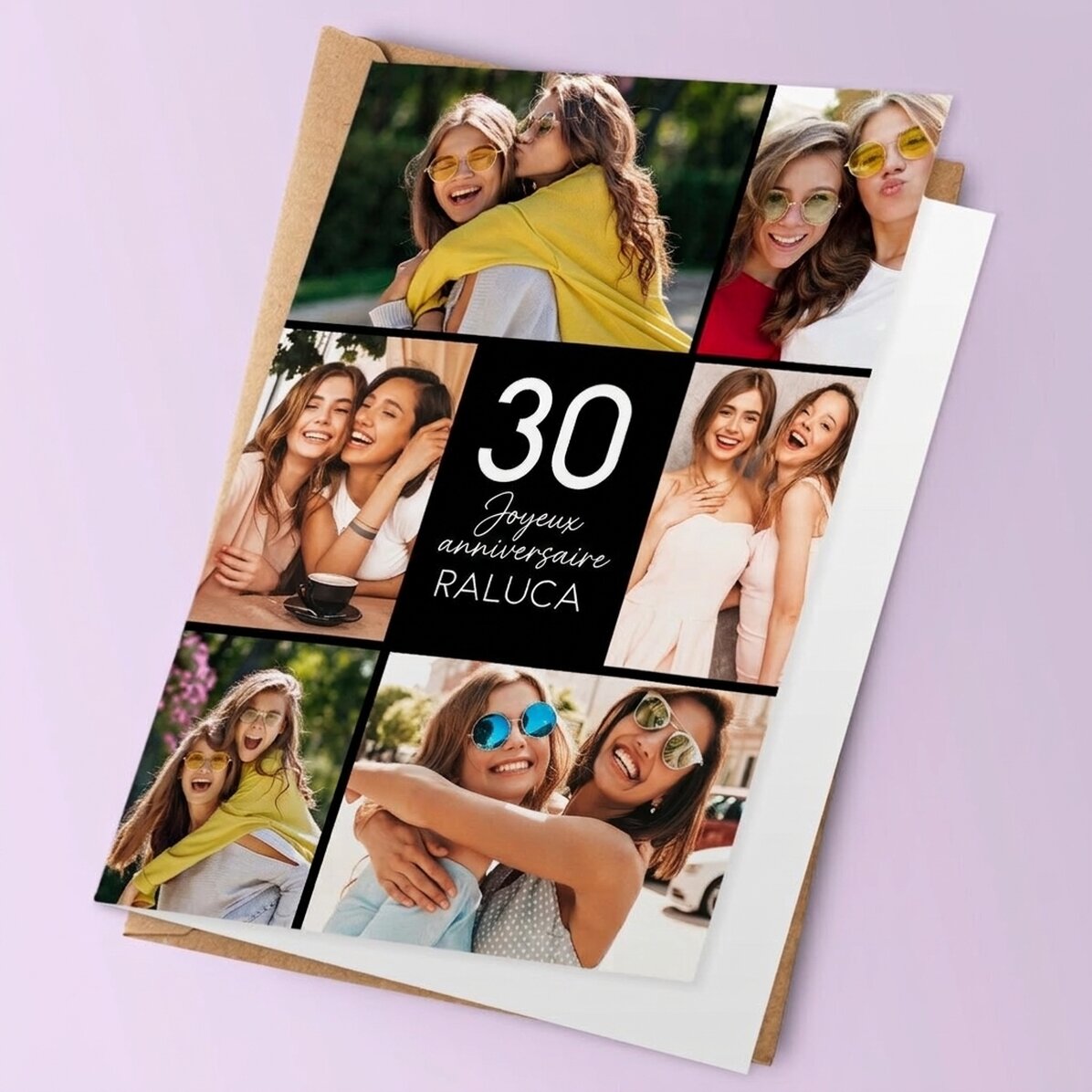 Carte de vœux personnalisée recto-verso avec photos et texte