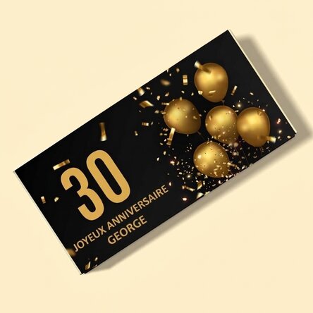Chocolat personnalisé avec un message d'anniversaire - Birthday Wish