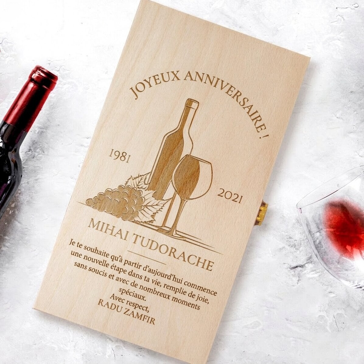 Coffret à vin personnalisé pour deux bouteilles - Special Birthday