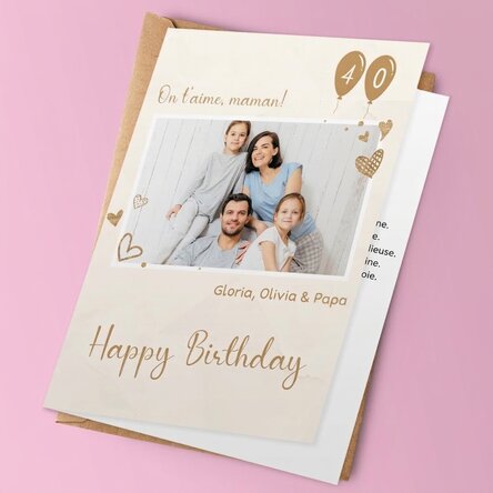 Carte de vœux personnalisée avec une photo et un message - Vœux d
