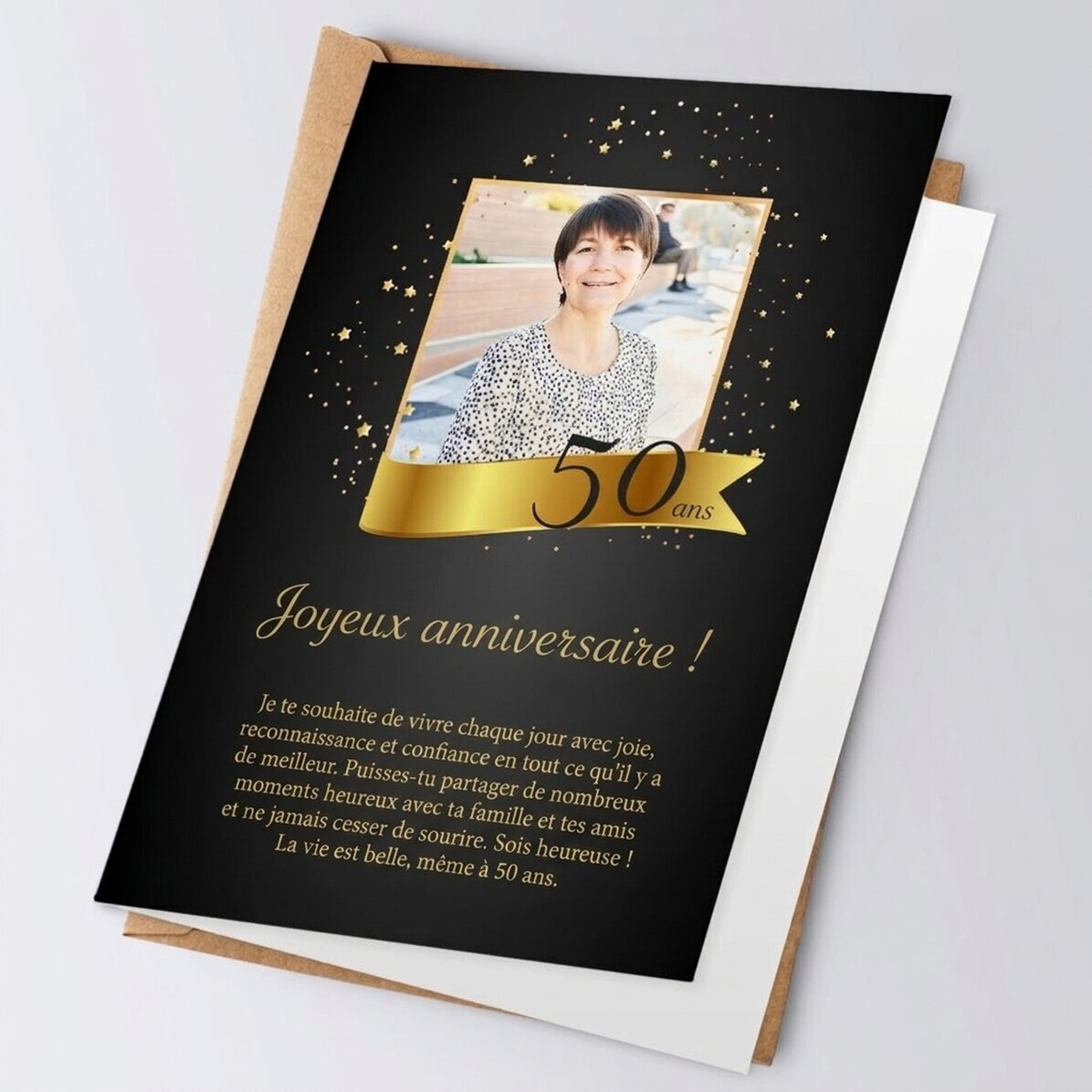 Carte de vœux personnalisée avec une photo et un message - C