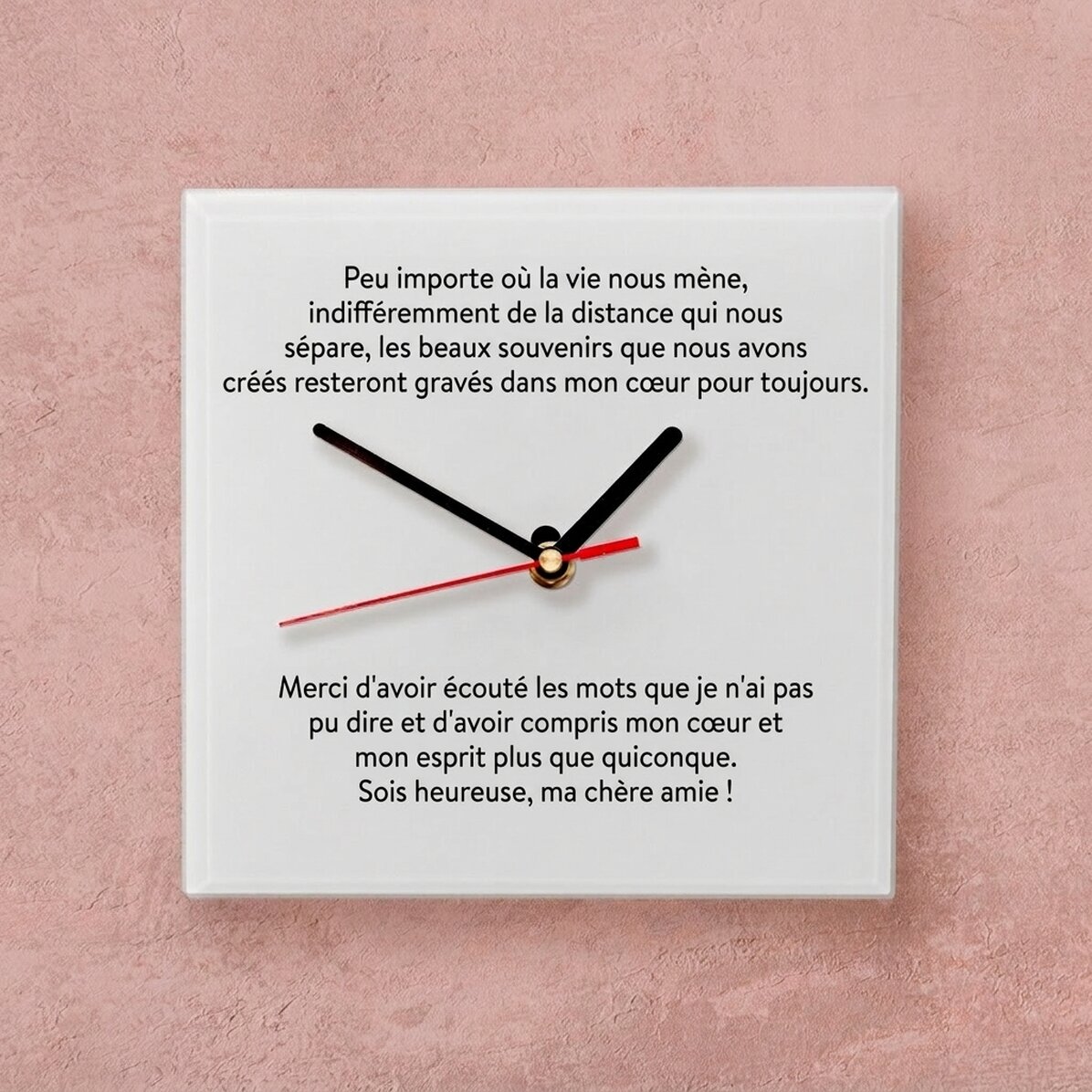 Montre carrée personnalisée avec un message