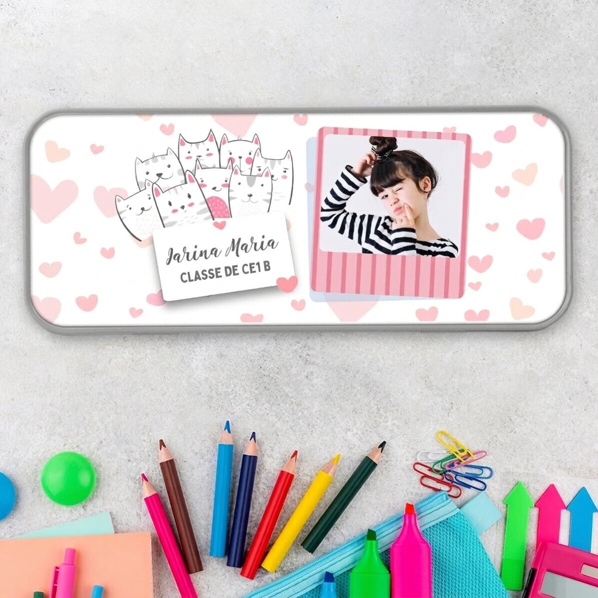 Trousse personnalisée avec une photo et un texte - Kitty