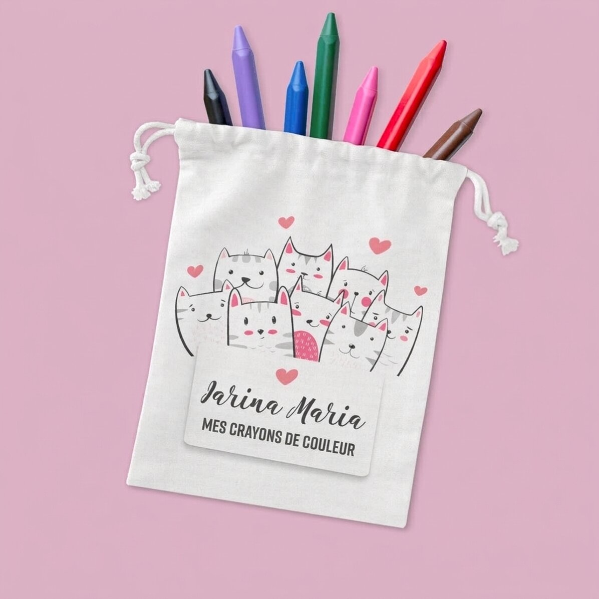 Petit sac personnalisé avec inscription - Kitty
