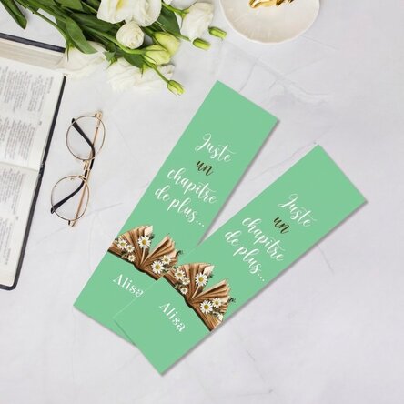 Marque-page personnalisé avec inscription - « Just one more chapter »