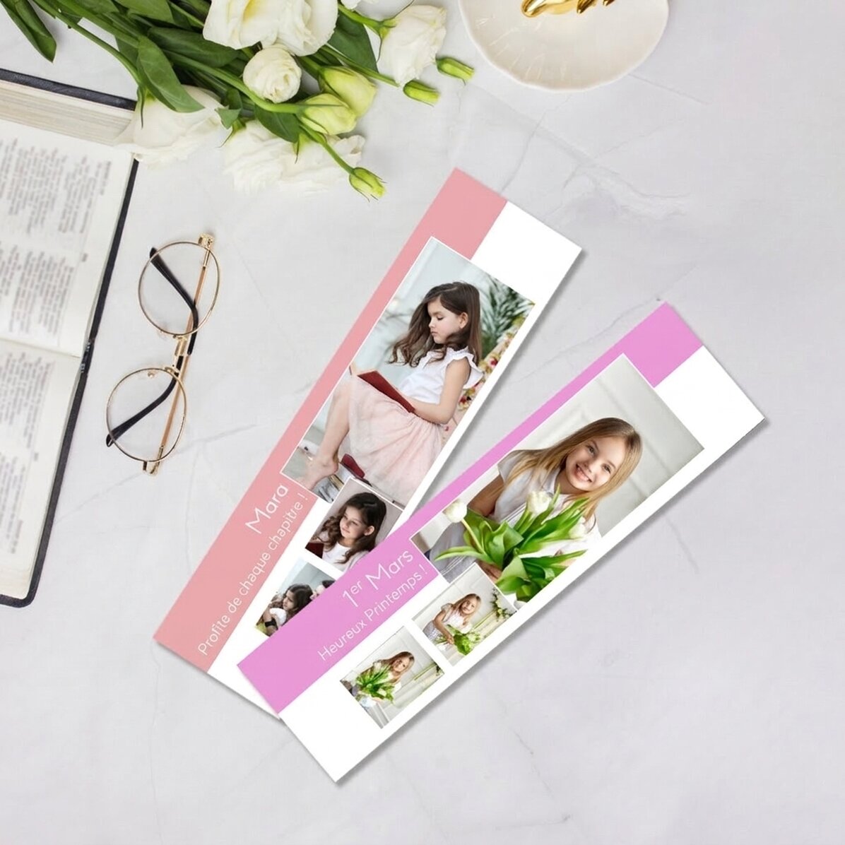 Marque-page personnalisé avec 3 photos et un texte - « You are special »
