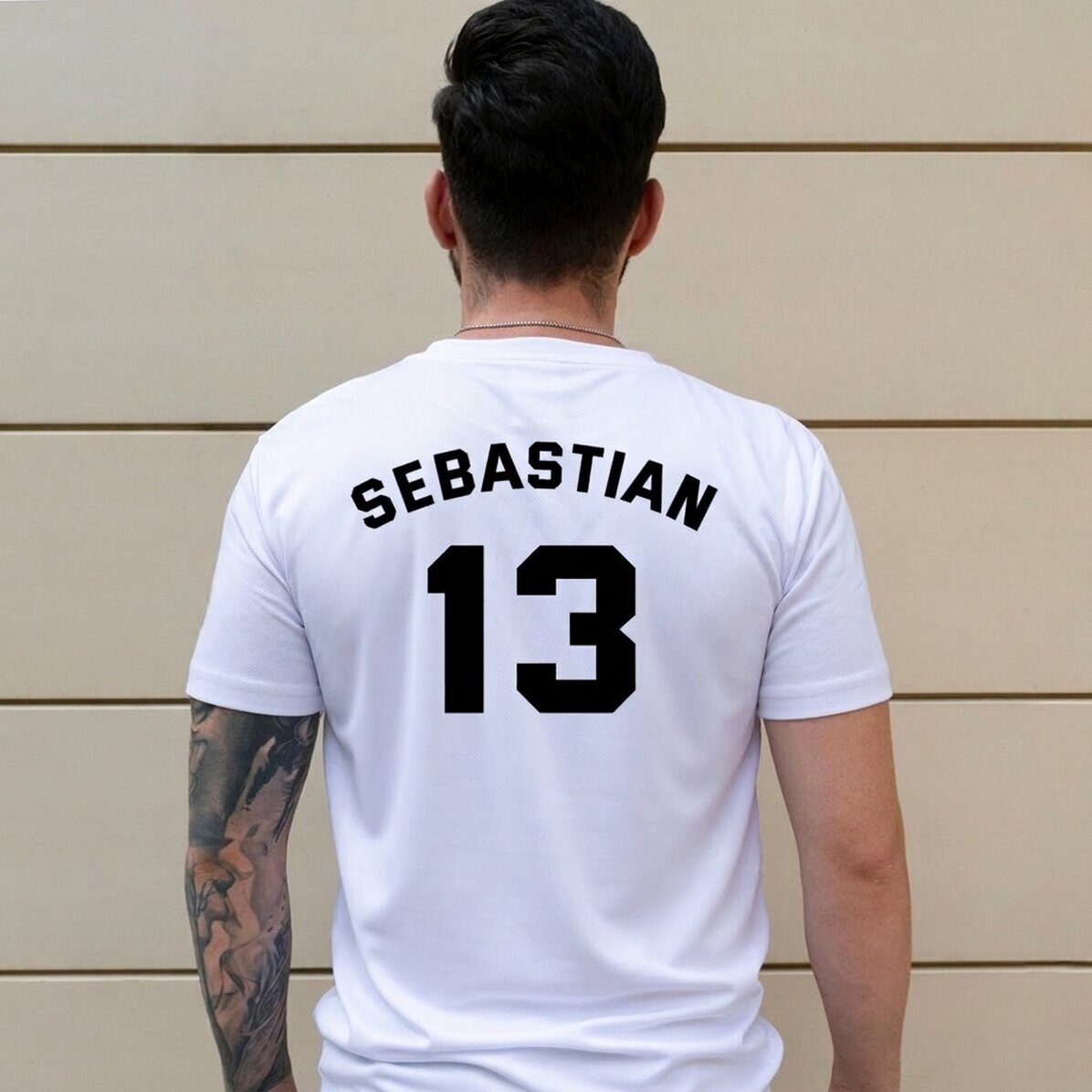 Maillot de sport personnalisé au dos avec nom et numéro - Passionné de football