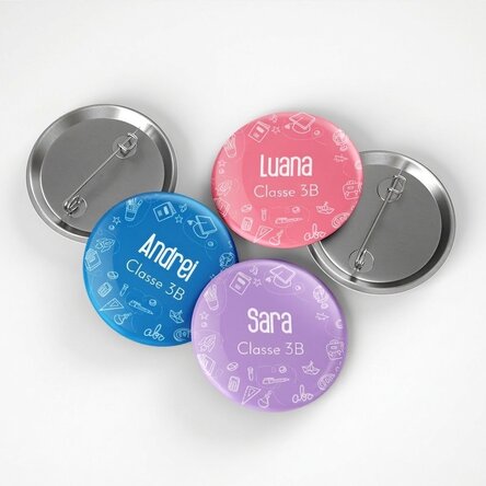 Badge personnalisé avec texte - Retour à l'école
