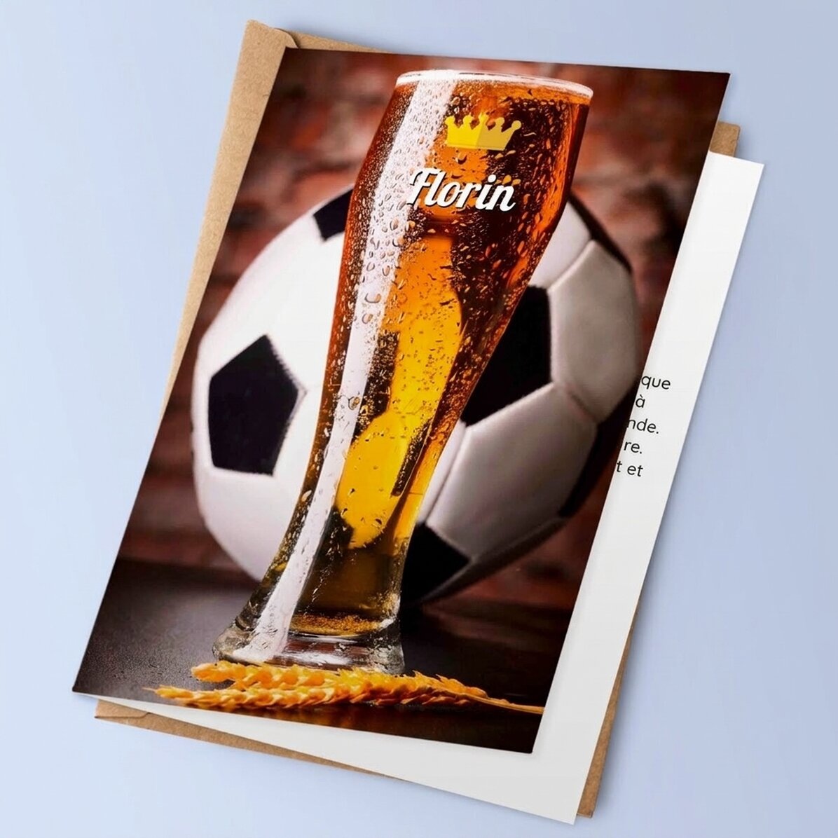Carte de vœux personnalisée « verre de bière »