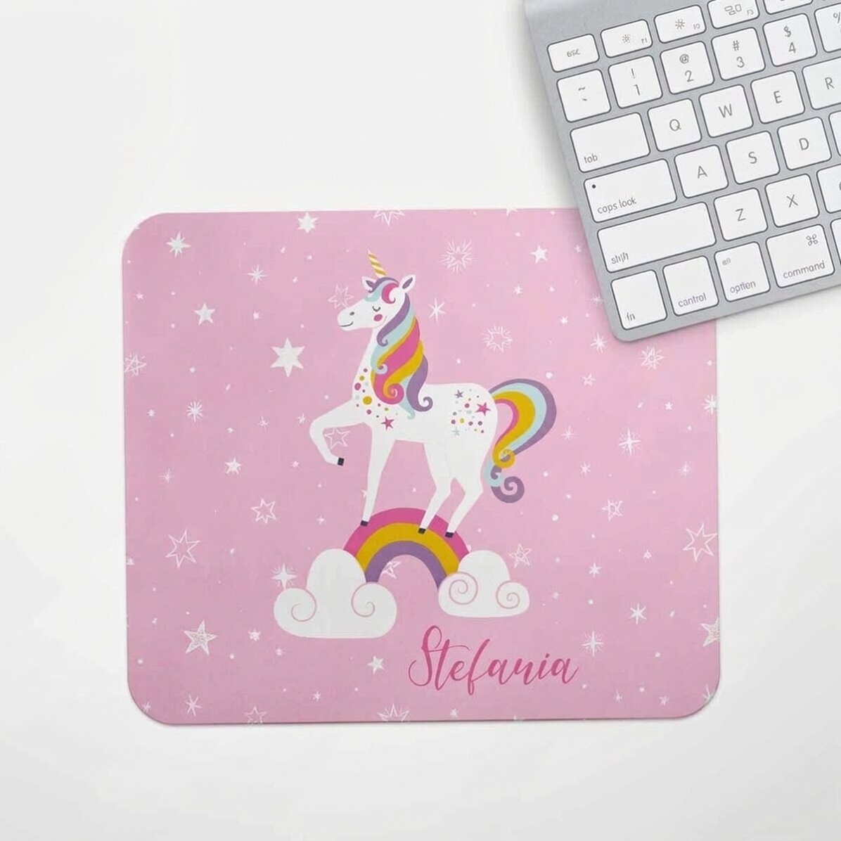 Tapis de souris personnalisé avec texte - Licorne
