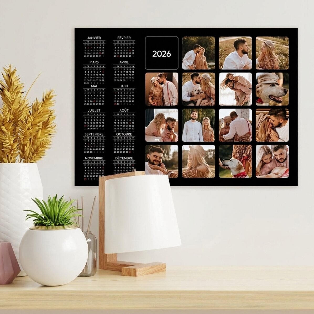 Affiche-calendrier personnalisée avec 15 photos