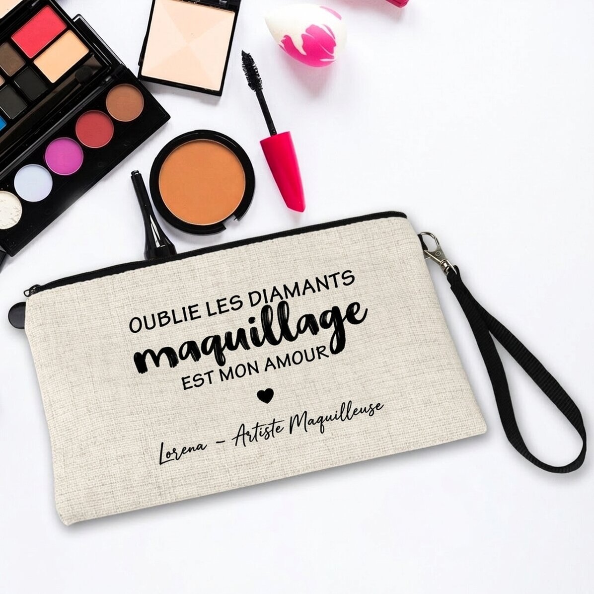 Petite trousse à maquillage personnalisée avec l