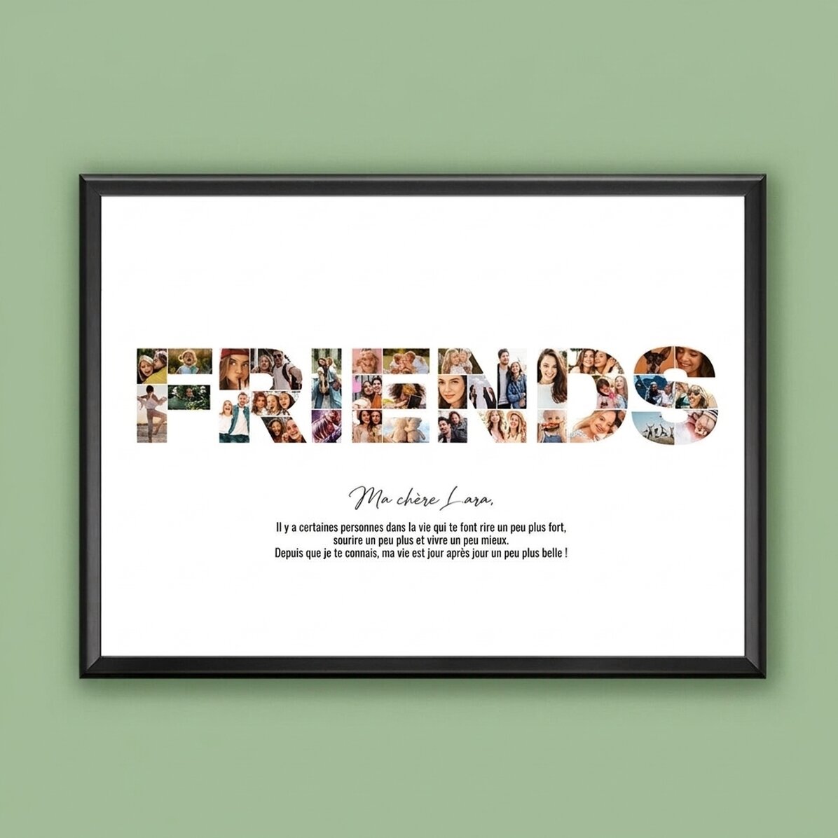 Tableau « Landscape » personnalisé avec 34 photos et un texte - FRIENDS