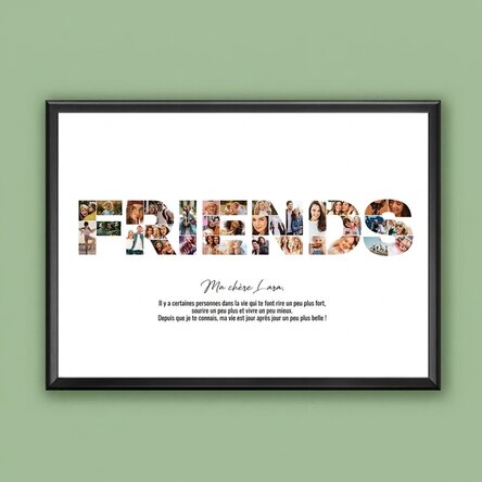 Tableau « Landscape » personnalisé avec 34 photos et un texte - FRIENDS