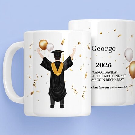Tasse personnalisée avec inscription - « His graduation »
