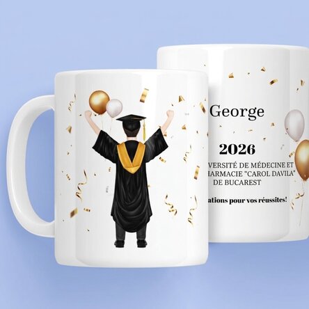 Tasse personnalisée avec inscription - « His graduation »