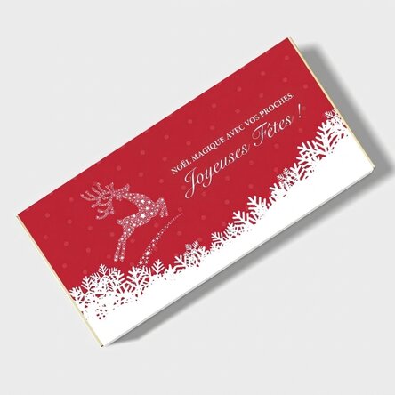 Chocolat personnalisé avec texte et logo - La magie de Noël