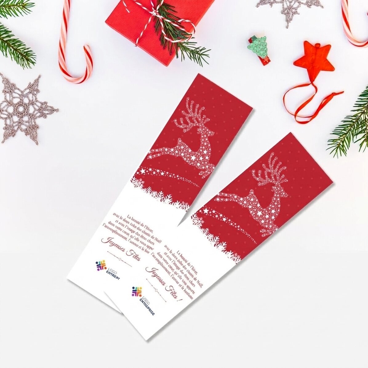 Marque-page personnalisé avec texte et logo - La magie de Noël